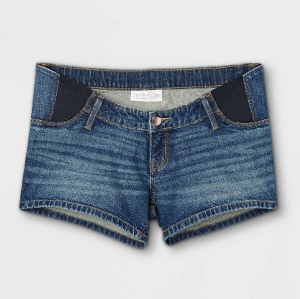 Side Panel Midi Maternity Jean Shorts - Isabel Maternity by Ingrid & Isabel™